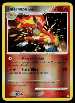 Pokemon Card - Infernape Diamond and Pearl 5/130 Reverse Holo Rare - Image 1