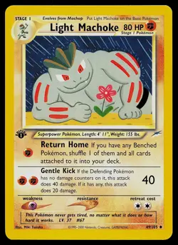 Pokemon Card - Light Machoke Neo Destiny 49/105 Uncommon 1st Edition - Image 1