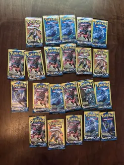 🔥Lot 22 Sun & Moon Base Set 3 Card Pack Factory Sealed Pokemon Booster Packs🔥 - Image 1