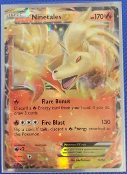 Lot of 4 Pokemon TCG EX cards - Ninetales, Pikachu, Keldeo & Hoopa - Image 1