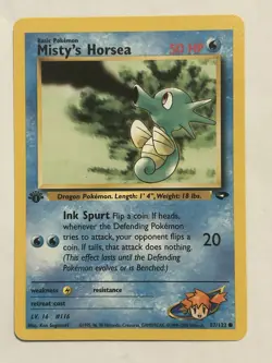 Pokemon TCG Misty's Horsea Gym Challenge 87/132 1st Edition Card - Image 1