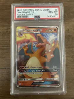 Pokemon Card Charizard GX 9/68 Ultra Rare Hidden Fates PSA 10 GEM MINT Slab - Image 1