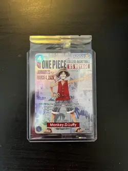 One Piece Monkey.D.Luffy College Basketball US Voyage Promo Card Sealed Rutgers - Image 1