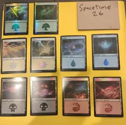 MTG - Edge of Eternities - FOIL Basic Land Set (10 Cards Total) - Image 1