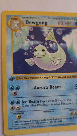 Dewgong 25/102 1st Edition Shadowless Base Set Pokemon Card TCG MP - Image 2