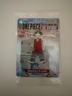 One Piece Monkey D. Luffy College Basketball US Voyage Promo Card UNOPENED - Image 1