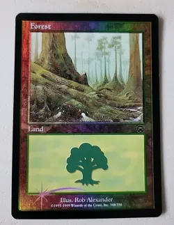 FOIL Forest (348) Mercadian Masques Regular LP Lightly Played MTG - Image 1