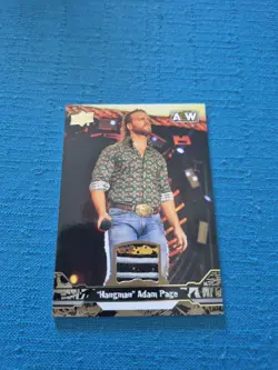2023 Hangman Adam Page UD AEW Wrestling GAME WORN GOLD MEMORABILIA PARALLEL - Image 1