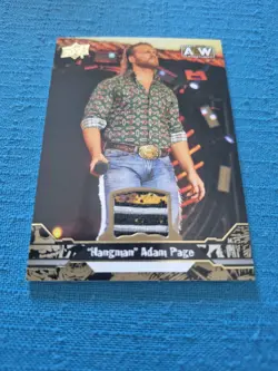 2023 Hangman Adam Page UD AEW Wrestling GAME WORN GOLD MEMORABILIA PARALLEL - Image 2