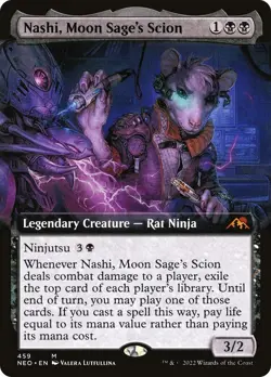 MTG Foil - Nashi, Moon Sage's Scion (Extended Art) - 459 / NM / English - Image 1