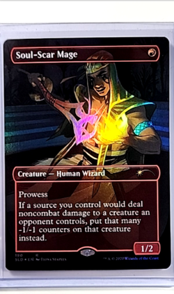 MTG Magic the Gathering SLD Secret Lair Drop Borderless Foil #190 Soul Scar Mage - Image 1
