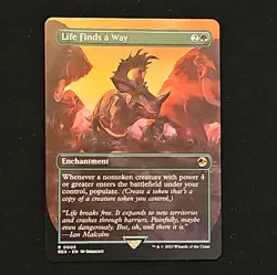 1x BORDERLESS LIFE FINDS A WAY - Jurassic Park - MTG Magic the Gathering - Image 1