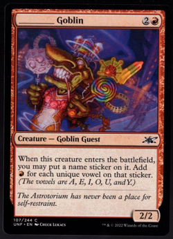 Name Sticker Goblin 107/244 Non Foil Common Unfinity MTG Near Mint - Image 1