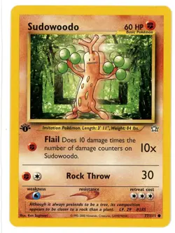 Sudowoodo 77/111 1st Edition Neo Genesis Pokemon Card - Image 1