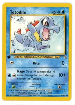 Totodile 80/111 1st Edition Neo Genesis Pokemon Card - Image 1