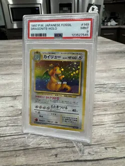 Dragonite Holo Pokemon Japanese Fossil 149 NM PSA 9 - Image 2