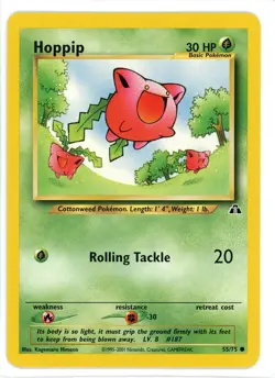 Hoppip 55/75 Neo Discovery Unlimited Pokemon Card - Image 1