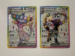 Pokemon TCG Umbreon ex 176 & Espeon ex 175 Prismatic Evolutions Promo Pair - NM - Image 1