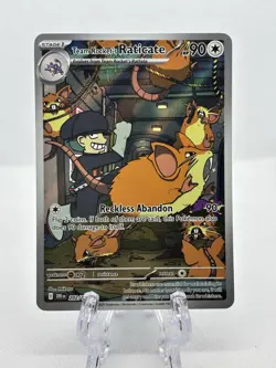 Pokemon TCG Destined Rivals Team Rockets Raticate IR 202/182 English Edition - Image 1