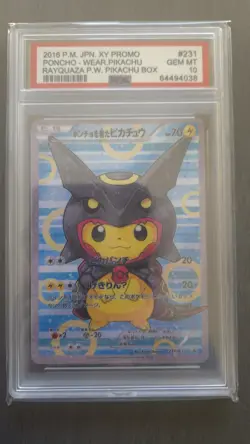PONCHO-WEAR PIKACHU 2016 POKEMON JP XY PROMO P.W. 231/XY-P PSA 10 - Image 2