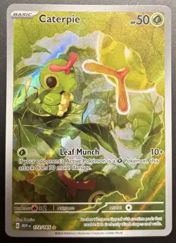 Pokemon TCG Scarlet & Violet 151 Caterpie Illustration Rare 172/165 Holo NM/M - Image 1