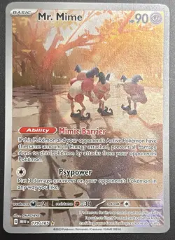 Pokemon TCG Scarlet & Violet 151 Mr. Mime Illustration Rare 179/165 Holo NM/M - Image 1