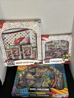 Pokemon 151 Binder Collection ,151 Alakazam Ex Box and Eevee Evolutions Box - Image 1