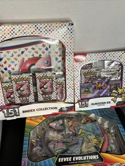Pokemon 151 Binder Collection ,151 Alakazam Ex Box and Eevee Evolutions Box - Image 2