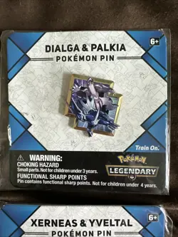 Pokemon Legendary Promo Pins Xerneas & Yveltal And Dialga & Palkia - Image 3