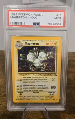1999 Pokemon Fossil Magneton Holo PSA 9 Mint - Image 1