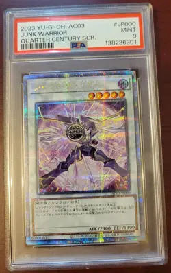 MINT YuGiOh Japanese JUNK WARRIOR JP000 Quarter Century Rare PSA 9 - Image 1