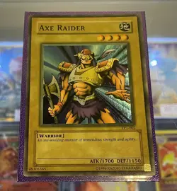 Yugioh Axe Raider TP1-002 Tournament Pack 1 Faded Misprint Error LP/NM - Image 1