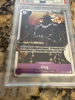 2022 ONE PIECE SUPER PRE-RELEASE ST04-ANIMAL KINGDOM PIRATES #004 KING PSA 10 - Image 2