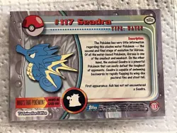 2000 Pokemon TV Animation Edition - Holo Foil card 117 Seadra - Image 2