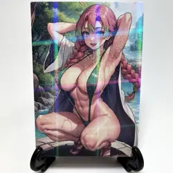 Demon Slayer Mitsuri Kanroji Sexy Anime Girl Goddess Story Holographic Art Card - Image 1