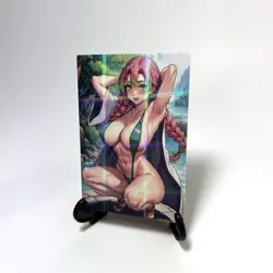 Demon Slayer Mitsuri Kanroji Sexy Anime Girl Goddess Story Holographic Art Card - Image 2