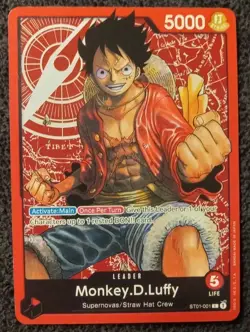 Monkey.D.Luffy ST01-001 - One Piece Card Starter Deck Straw Hat Crew NON HOLO LP - Image 1