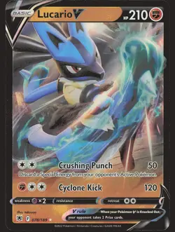 SWSH10: Astral Radiance Lucario V #078/189 Ultra Rare Pokemon Card - Image 1