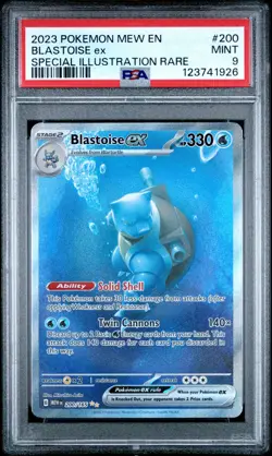 PSA 9 MINT Blastoise ex SIR Scarlet & Violet 151 #200 Pokemon Card (2023) - Image 1