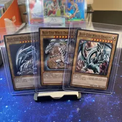 YU-GI-OH 1st Edition 3 Different Art Blue Eyes White Dragon Card Lot. - Image 1