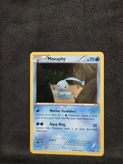 Manaphy XY190 Holo Black Star Promo Pokemon Card (with SWIRL - See Pic) LP+ - Image 1
