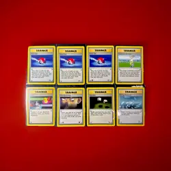 (8x) 1999 Base Set Vintage Pokemon Trainer Card Lot (3 Duplicates) - Image 1