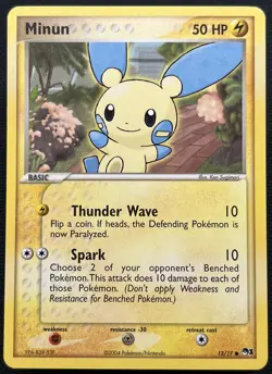 MINUN 12/17 POP SERIES 1 Pokemon Card NM - Image 1