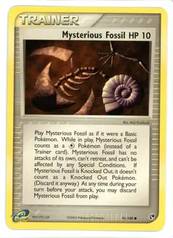 Mysterious Fossil 91/100 EX Sandstorm Pokemon Card - Image 1