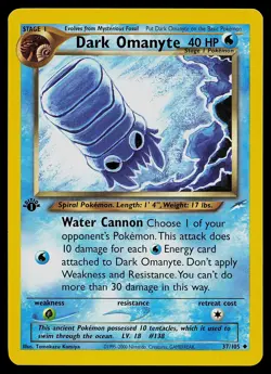 Pokemon Card - Dark Omanyte Neo Destiny 37/105 Uncommon 1st Edition - Image 1