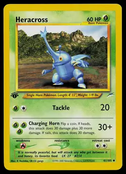 Pokemon Card - Heracross Neo Destiny 41/105 Uncommon 1st Edition - Image 1