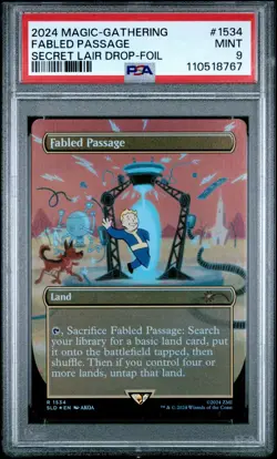 2024 MTG SECRET LAIR DROP FOIL #1534 FABLED PASSAGE PSA 9 - Image 1
