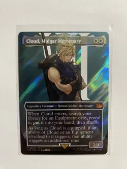 Cloud, Midgar Mercenary (Borderless) (Surge Foil) Final Fantasy Foil -Near mint - Image 3