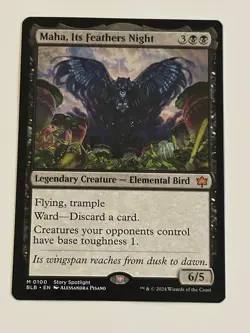 Maha, Its Feathers Night - Non Foil MTG Bloomburrow - Free Ground Adv Shipping - Image 1