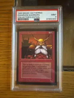 1993 MtG Dwarven Warriors Magic: the Gathering PSA 9 CE WOTC - Image 1